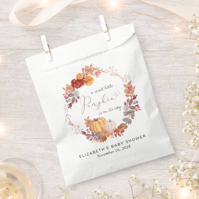 Bolsa De Papel Terracotta Pumpkin Autumn Baby Shower (Cortado)