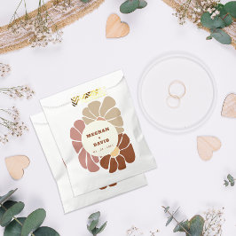 Bolsa De Papel Terracotta Retro Groovy Boho Moda Boda Floral