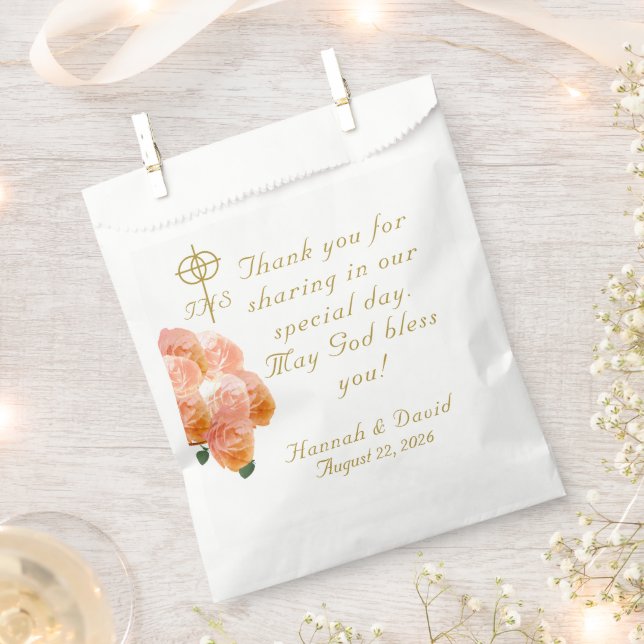 Bolsa De Papel Terracotta Rosa Boda católica (Cortado)