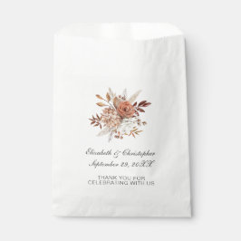 Bolsa De Papel Terracotta Rust Fall Otoño Floral Trendy Boda