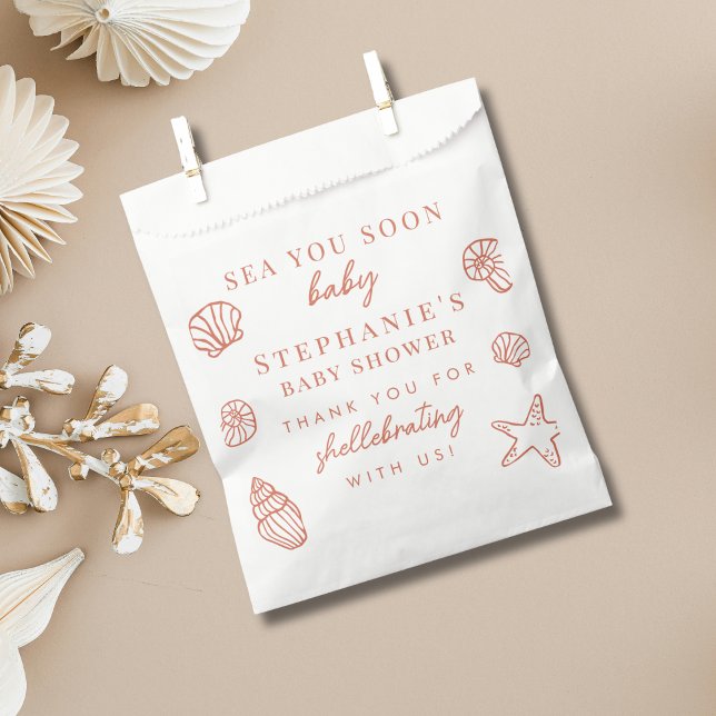 Bolsa De Papel Terracotta Sea You Soon Thank You Baby Shower (Subido por el creador)