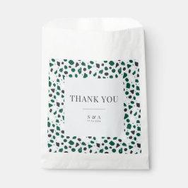 Bolsa De Papel Terrazo Esmeralda Moderno y Confeti