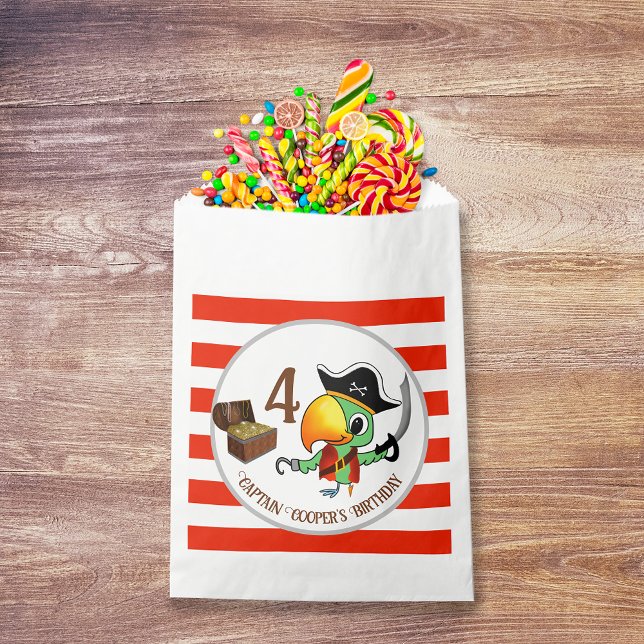 Bolsa De Papel Tesoro del Capitán Loro Cumpleaños del Niño Pirata (Subido por el creador)