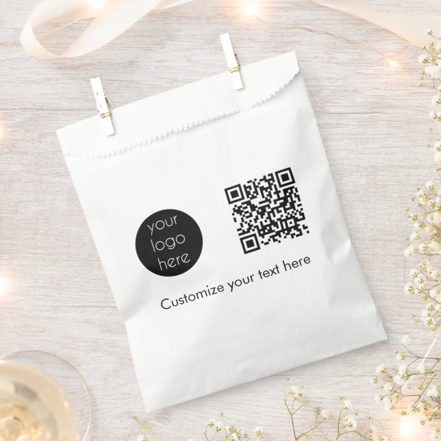 Bolsa De Papel Texto de código QR promocional de la empresa con l (Cortado)