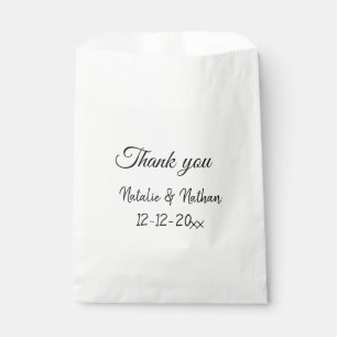 Bolsa De Papel texto de fecha de nombre de pareja de agradecimien