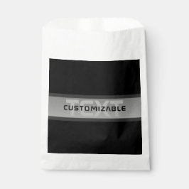 Bolsa De Papel Texto moderno con capas de Personalizable | Negro