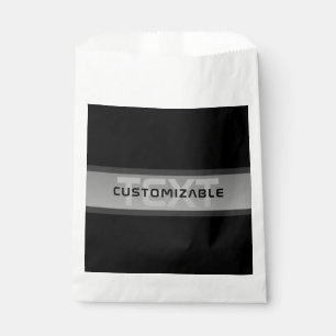 Bolsa De Papel Texto moderno con capas de Personalizable   Negro 