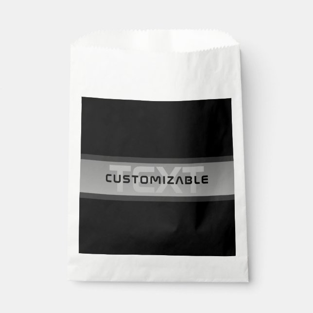 Bolsa De Papel Texto moderno con capas de Personalizable | Negro  (Anverso)