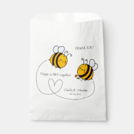 Bolsa De Papel Texto personalizado Abejas de amor feliz