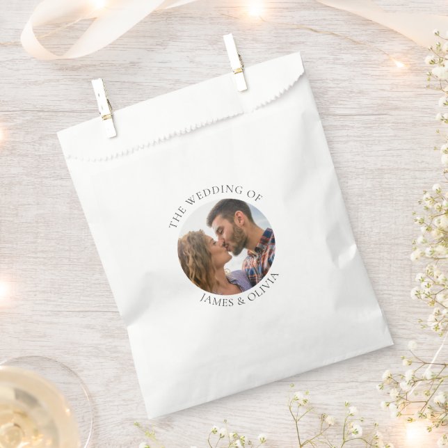 Bolsa De Papel Texto personalizado Agregar foto Boda (Cortado)