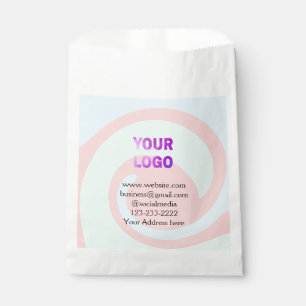 Bolsa De Papel texto simple mínimo agregue su logotipo/diseño aqu