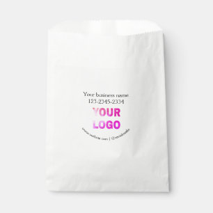 Bolsa De Papel texto simple mínimo agregue su logotipo/diseño aqu