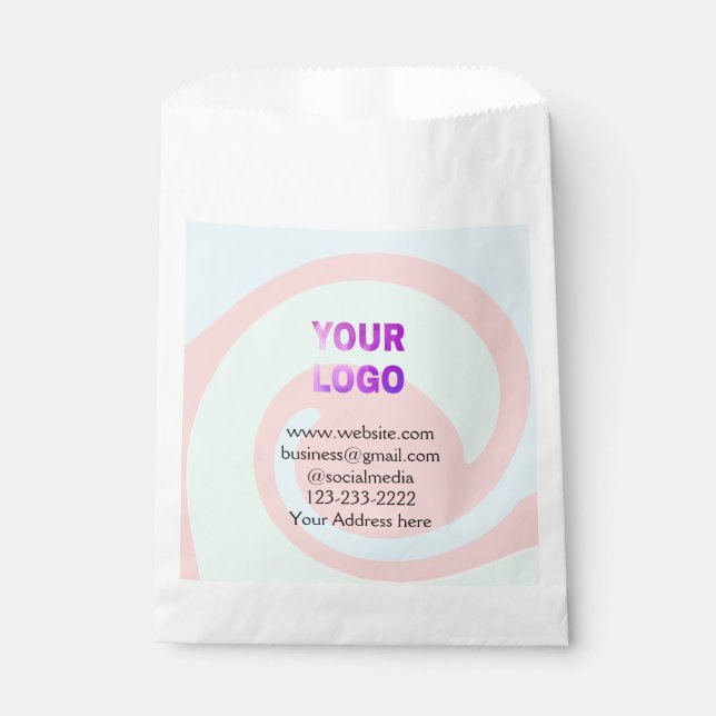 Bolsa De Papel texto simple mínimo añada su logotipo/diseño aquí  (Anverso)