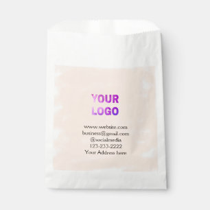 Bolsa De Papel texto simple mínimo añada su logotipo/diseño aquí 