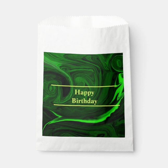 Bolsa De Papel textura de malaquita verde piedra ,personalizada (Anverso)