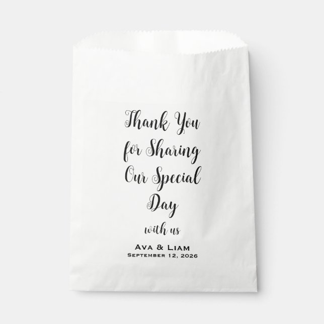 Bolsa De Papel Thank You for Sharing Our Special Day (Anverso)
