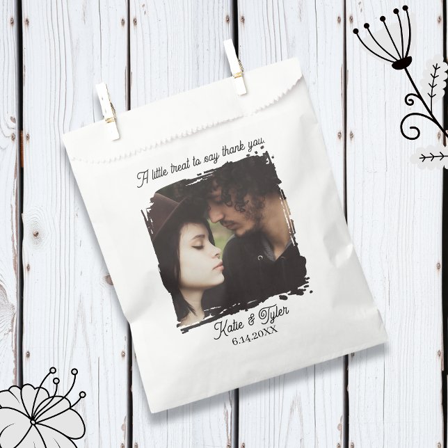 Bolsa De Papel Thank You Gift | Photo Template Wedding (Subido por el creador)