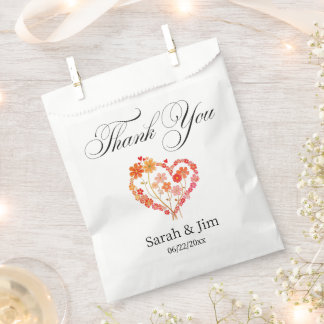 Bolsa De Papel Thank you heart Wedding favor bags