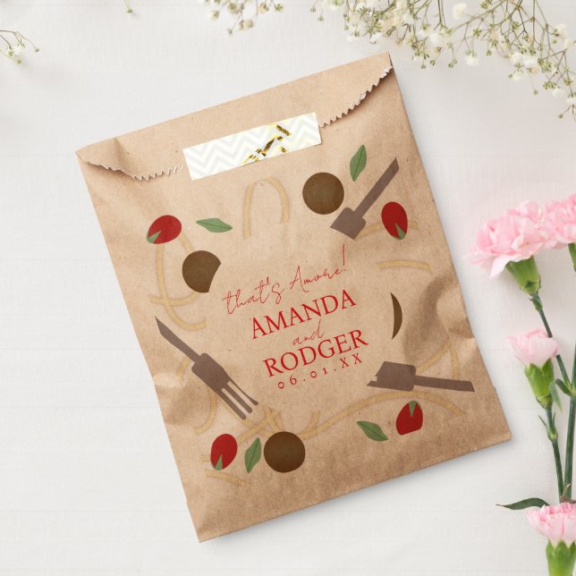 Bolsa De Papel That’s Amore Italian Pasta Wedding (Sellado)