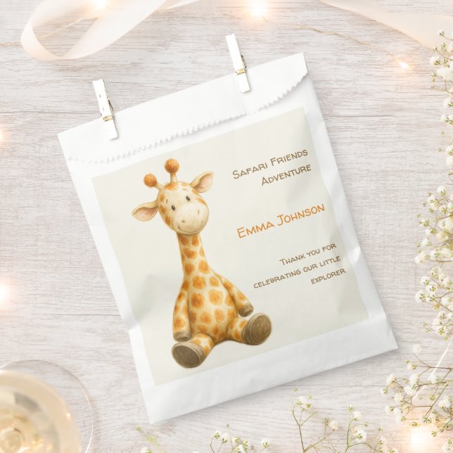 Bolsa De Papel The Little Explorer | Safari Friends Baby Shower (Cortado)