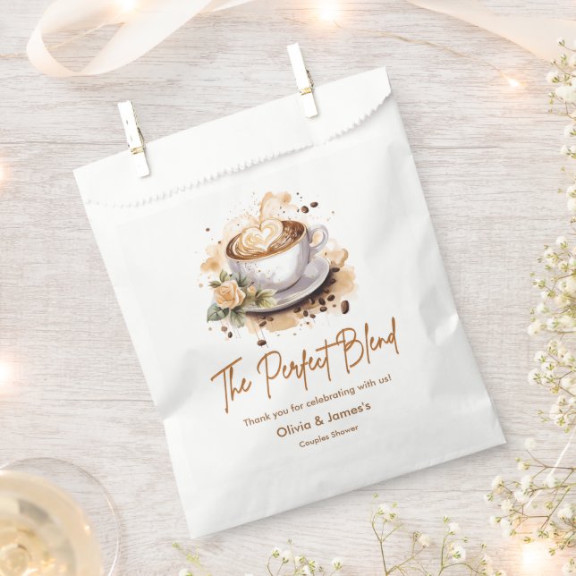 Bolsa De Papel The Perfect Blend Coffee Wedding Couples Shower  (Cortado)