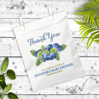 Bolsa De Papel Theme Blueberry Baby Shower Gracias