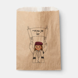 Bolsa De Papel Three Year Old Boy Upsherin Torah Scroll Favor Bag