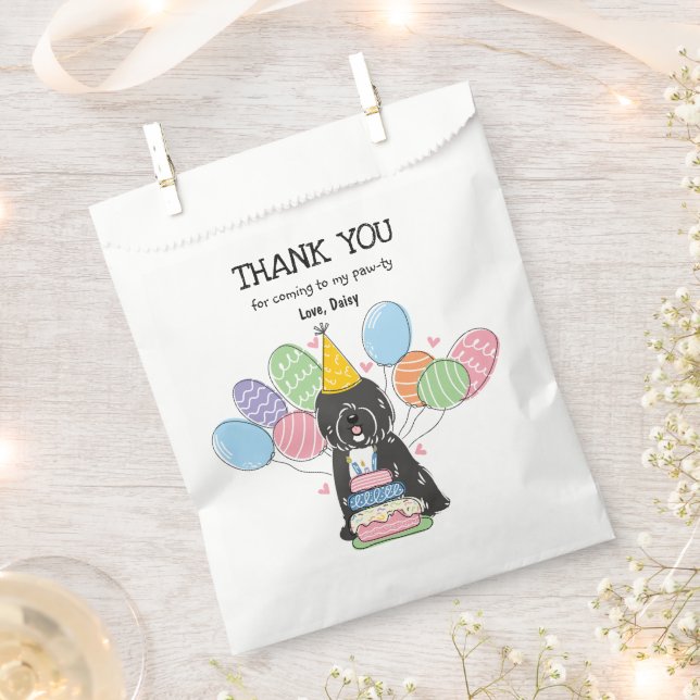 Bolsa De Papel Tibetano Terrier cumpleaños gracias a favor de la  (Cortado)