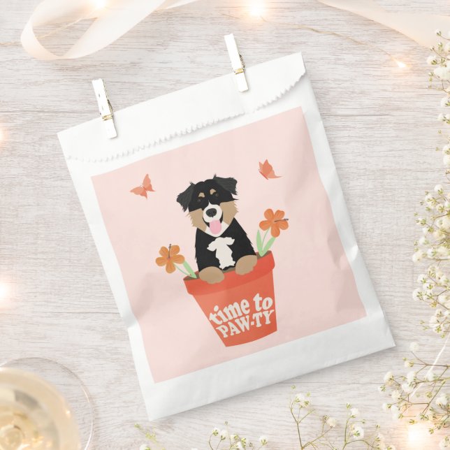 Bolsa De Papel Tiempo De Pintar Perro Pastor Australiano (Cortado)