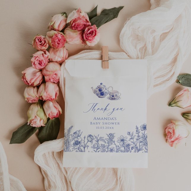 Bolsa De Papel Tiempo Para El Té Toile Baby Shower (Subido por el creador)