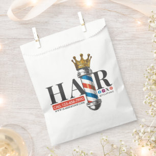 Bolsa De Papel Tienda de peinado de barbero Rey Corona Barber Pol