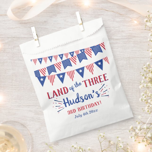 Bolsa De Papel ¡Tierra De Los Tres! 4 De Julio: Fiesta De Cumplea (Cortado)