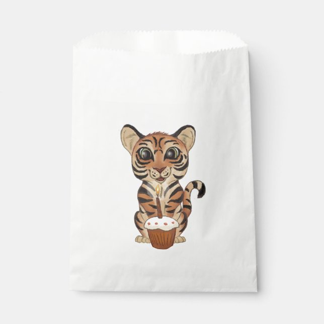 Bolsa De Papel Tigre de cumpleaños (Anverso)