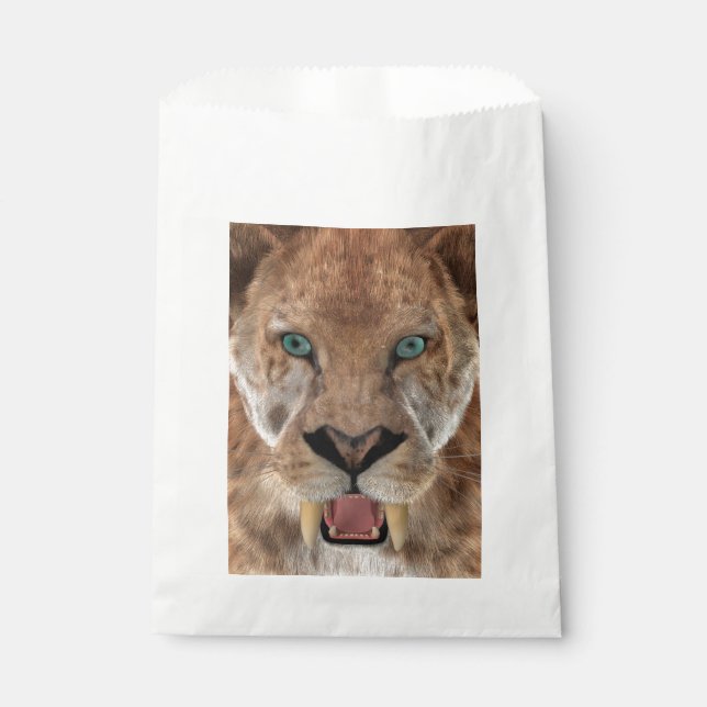 Bolsa De Papel Tigre Dientes de Sable o Smilodon (Anverso)