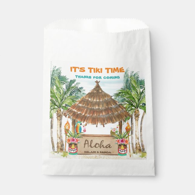 Bolsa De Papel Tiki Luau | Playa tropical (Anverso)