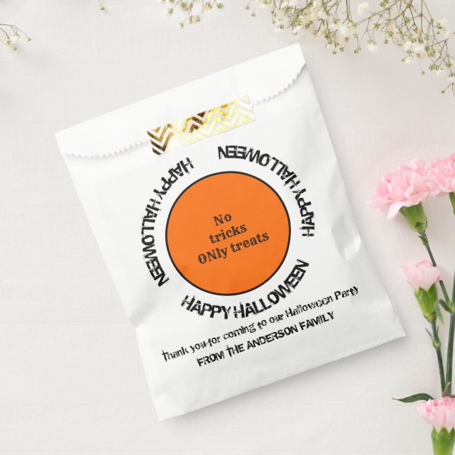 Bolsa De Papel Típografía aterradora Halloween feliz moderno (Sellado)