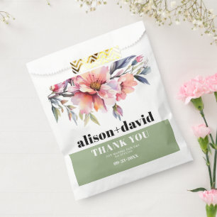 Bolsa De Papel Tipografía de flores de rododendro rosa melocotón