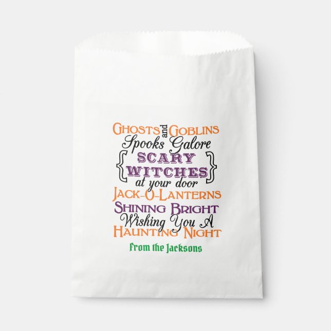 Bolsa De Papel Tipografía de Halloween Goodie Bag- Halloween Sayi (Anverso)