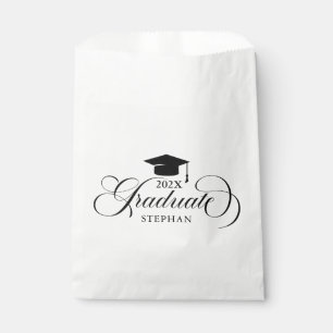 Bolsa De Papel Tipografía elegante de escritura negra para gradua