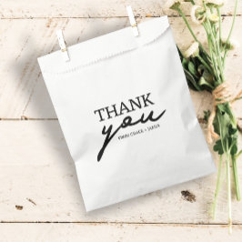 Bolsa De Papel Tipografía Simple Gracias Boda Personalizado