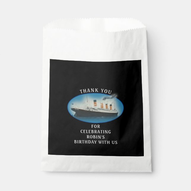 Bolsa De Papel Titanday Black RMS White Star Line Ship (Anverso)