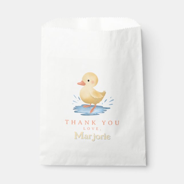 Bolsa De Papel Toddlers Cute Farm Duck Birthday Favor (Anverso)