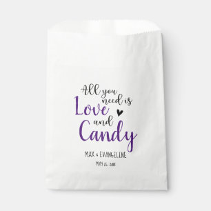 Bolsa De Papel Todo lo que necesitas es amor y dulce negro y mora
