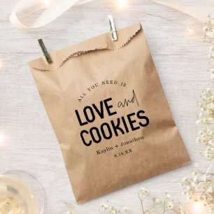 Bolsa De Papel Todo lo que necesitas es Boda de amor y cookies
