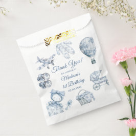 Bolsa De Papel Toile De Jouy Blue Birthday Party
