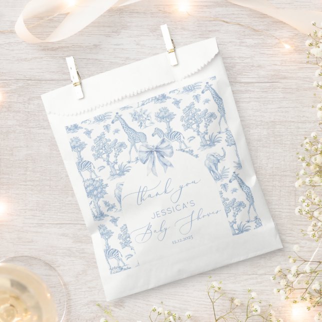 Bolsa De Papel Toile de Jouy Safari Bebé ducha (Cortado)