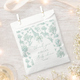 Bolsa De Papel Toile Safari verde arco bebé ducha Gracias