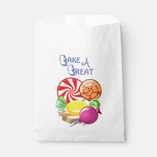Bolsa De Papel Toma un dulce de trucos (Anverso)