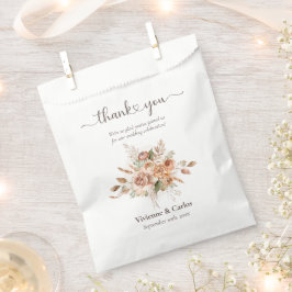 Bolsa De Papel Tono de Tierra Ligero Floral Agradecimiento Rústic