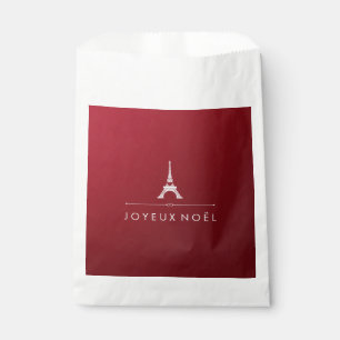 Bolsa De Papel Torre Eiffel francesa roja y de plata del navidad
